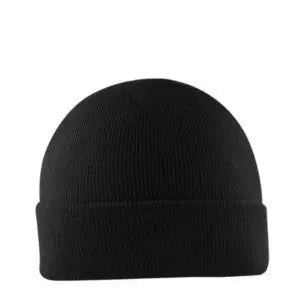 Viscose Cuffed Beanie - Black