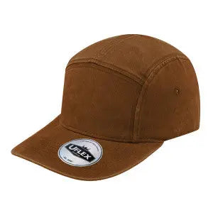 5 Panel Washed Cotton Cap - Black